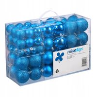 2 x 100szt. ZESTAW NIEBIESKICH BOMBEK CHOINKOWYCH BOŻONARODZENIOWE OZDOBY