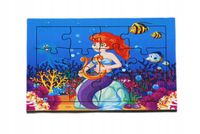 Drewniana kolorowa układanka dla dzieci Zabawka PUZZLE OCEAN 12 el.