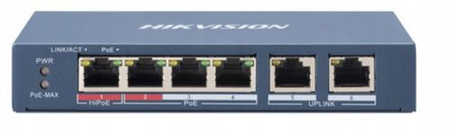 SWITCH POE DS-3E0106HP-E 4-PORTOWY Hikvision na Arena.pl