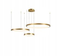Złoty żyrandol Silva lampa na linkach WOBAKO LED okręgi ring 20/40/60cm