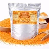 Maczki Cukrowe Pomarańczowe - posypka do tortów deserów gofrów 50g