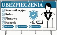 BANER REKLAMOWY 300x150cm projekt w cenie różne wzory UBEZPIECZENIA