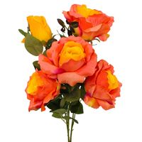 Bukiet róża gigant x5 zółto pomarańczowy