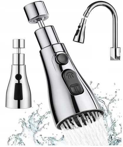 PRZEDŁUŻACZ do KRANU AERATOR PERLATOR ADAPTER KUCHENNEGO KRANU 3 funkcje na Arena.pl