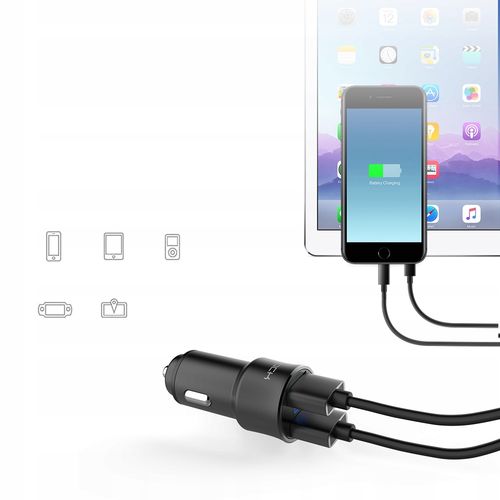 ROCK Ładowarka Samochodowa 2x USB 3,4A KABEL MICRO na Arena.pl
