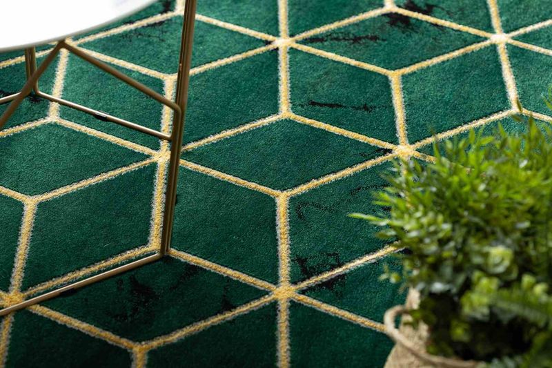 RUG/LU/ESTEMA/CUBES/BOTTLEGREEN+GOLD/80x150 zdjęcie 2