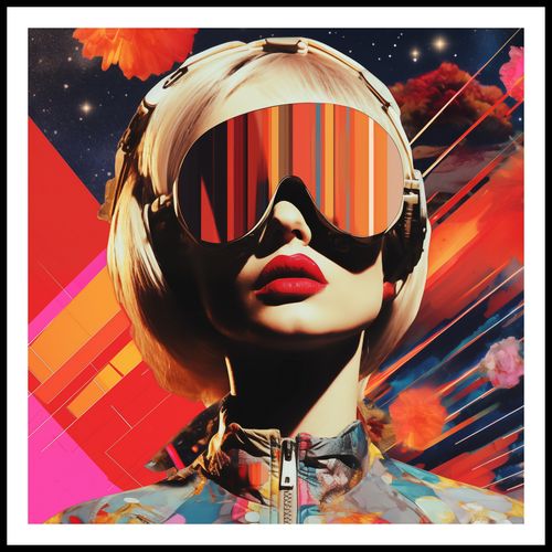 Plakat 70x70cm Retrofuturystyczna Muza na Arena.pl