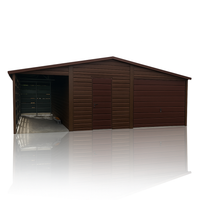 Garaż Blaszany 6x5 + Wiata 2x5 | Drewnopodobny Premium | Dach Dwuspadowy |