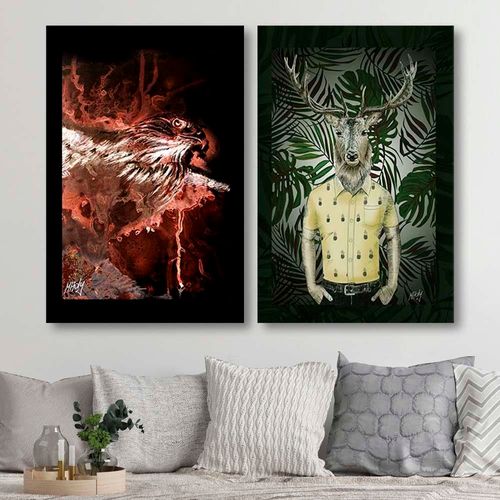 Obraz na płótnie – Canvas, Orzeł na czerwonym tle 40x60 na Arena.pl