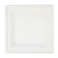 Talerzyki białe kwadratowe z trzciny cukrowej, 15 x 15 cm 6 szt.