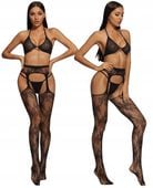 STRIPPANTY RAJSTOPY JAK POŃCZOCHY SZEROKIE KORONKI Z PODWIĄZKAMI I PASEM