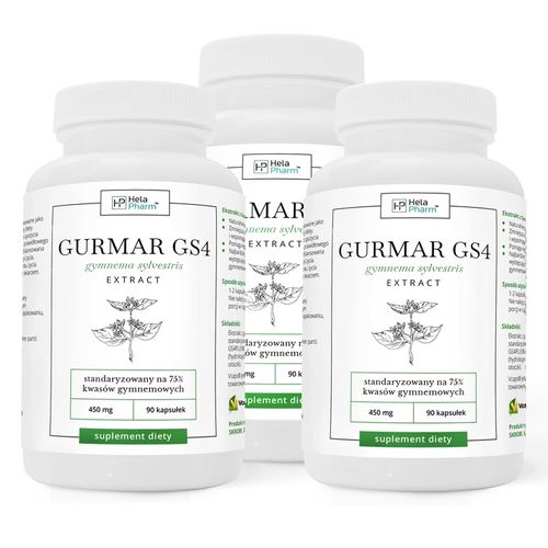 Gurmar GS4 75% kwasów gymnemowych ODCHUDZANIE, CUKIER, APETYT 90 kapsułki na Arena.pl