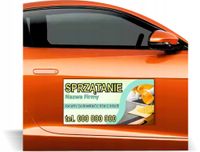 Magnes na samochód reklama magnetyczna 60x30 dużo wzorów firma sprzątająca