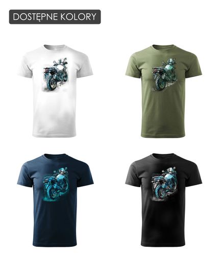Koszulka z motocyklem na motor Suzuki V-strom Vstrom DL 650 XT męska granatowa REGULAR XL na Arena.pl
