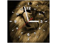 30X30CM ZEGAR ZŁOTY LEW OBRAZ DREWNO