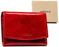 portfel damski skórzany f14377a red