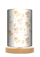 Lampa stołowa - drewniana mała - Mouse & Swan (beżowa)