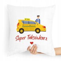 Poduszka Prezent Dla Taksówkarza Super Taksówkarz Z Nadrukiem Ze Zdjęciem