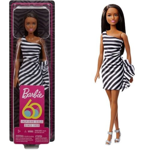 BARBIE Lalka w Sukience w paski na Arena.pl