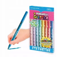 Pisaki - Flamastry Mitama brokatowe z trójkątnym uchwytem (8 szt.)