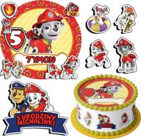 ZESTAW OPŁATEK NA TORT 20CM + 17 POSTACI - PSI PATROL + IMIĘ 15CM 18CM