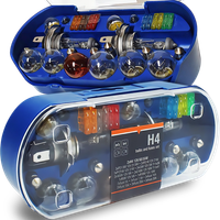 ZESTAW ZASOBNIK KOMPLET ŻARÓWEK ZAPASOWYCH 2x H4 12V + BEZPIECZNIKI 30 ELEM