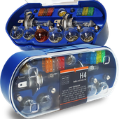 ZESTAW ZASOBNIK KOMPLET ŻARÓWEK ZAPASOWYCH 2x H4 12V + BEZPIECZNIKI 30 ELEM