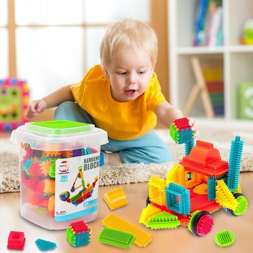 KLOCKI KONSTRUKCYJNE WAFLE JEŻYKI KOLOROWE MOCNE DLA DZIECI WIADERKO XXL na Arena.pl