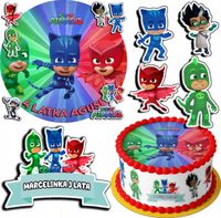 ZESTAW OPŁATEK NA TORT 30CM + 17 POSTACI - PIDŻAMERSI + IMIĘ 24CM 26CM