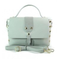 Kuferek listonoszka A5 złote dżety + zamsz szary jasny Vera Pelle VPK789GC