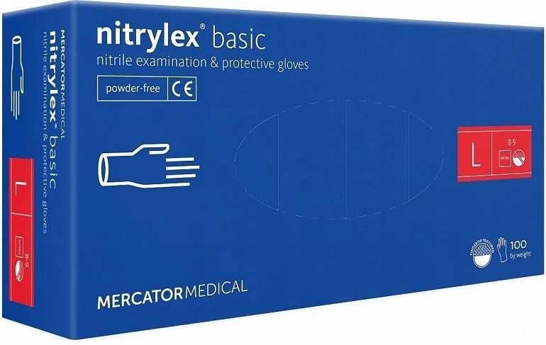 rękawice nitrylowe 100 szt. nitrylex basic dark blue 9-l zdjęcie 1