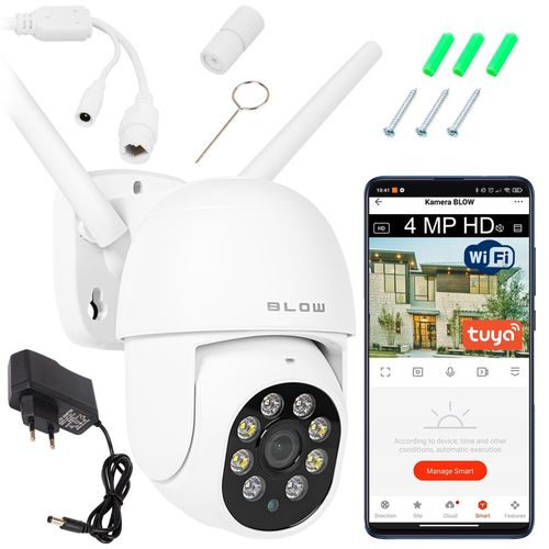 OBROTOWA KAMERA ZEWNĘTRZNA WIFI IP 4MPx WQHD ŚLEDZENIE AUDIO TUYA 4xZOOM na Arena.pl