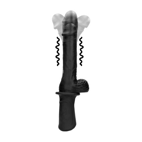 hand held liquid silicone vibrating and thrusting sex machine - black na Arena.pl