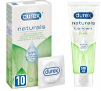 DUREX Naturals 10szt Cienkie + Żel Intymny Naturals Pure 100Ml