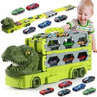 CIĘŻARÓWKA DINOZAUR TIR AUTO LAWETA AUTKA TOR SAMOCHODOWY 7W1 DUŻY 1.7M