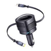 ładowarka samochodowa baseus enjoyment max z kablami usb-c+lightning