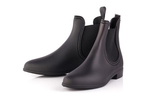 Kalosze damskie krótkie czarne matowe z gumką sztyblety meliski na Arena.pl