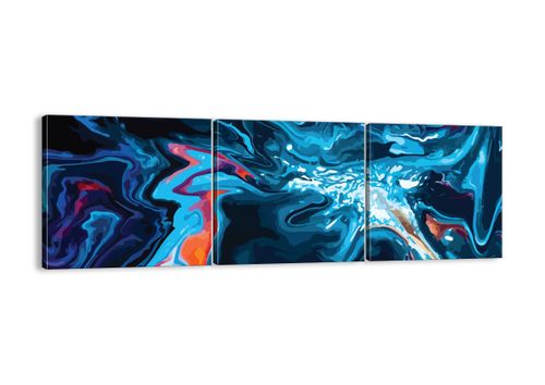 Obraz Na Płótnie - Abstrakcja Błękit  - 90X30 Cm - Ca90X30-4085 na Arena.pl