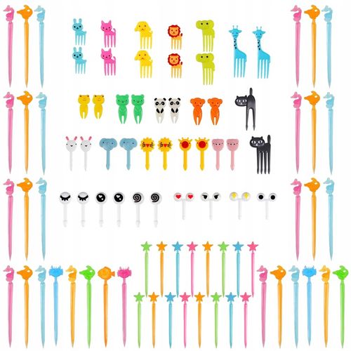 WIDELCZYKI DO PRZEKĄSEK DLA DZIECI WIDELCE DO OWOCÓW ŻYWNOŚCI WIDELCE 90SZT na Arena.pl