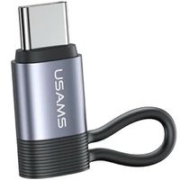 usams adapter au17 lightning - usb-c30w stalowy/aluminium sj677ln01