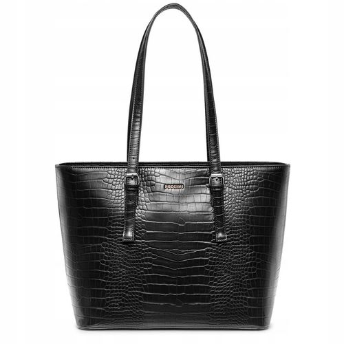 Torebka Damska Shopper Na Ramię PUCCINI Duża Mieści A4 Czarna BML054D-1 na Arena.pl