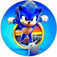 Opłatek na tort Sonic Szybki Błyskawica Postać Bajkowa Urodziny