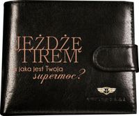 Portfel męski skórzany GRAWEROWANY prezent DLA KIEROWCY TIRA twój tekst