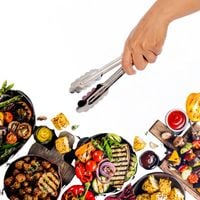 szczypce stalowe kuchenne do nakładania smażenia grilla sałatek mięsa