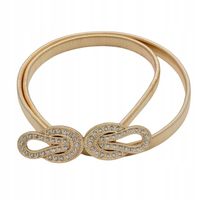 Pasek damski sprężynka węzeł z cyrkoniami kolor złoty