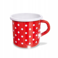 KUBEK EMALIOWANY KUCHENNY GARNEK GARNUSZEK KUBECZEK Z UCHWYTEM 8 CM 400 ML