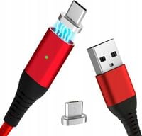 KABEL DO ŁADOWANIA 1M MAGNETYCZNY 3 W 1 LIAMOO CZERWONY