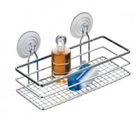 REGAŁ KOSZ ŁAZIENKOWY ŚCIENNY 1 PÓŁKA CHROM STAL