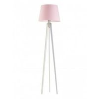 Lampa podłogowa CURACAO abażur jasny różowy stelaż biały