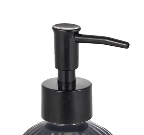 Dozownik do mydła w płynie TOKIO szklany malowany czarny mat ryflowany wzór na Arena.pl